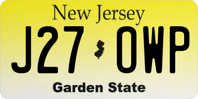NJ license plate J27OWP