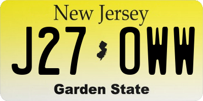 NJ license plate J27OWW