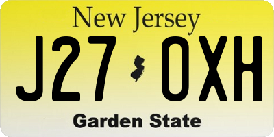 NJ license plate J27OXH