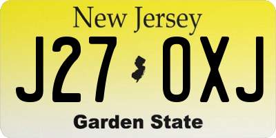 NJ license plate J27OXJ