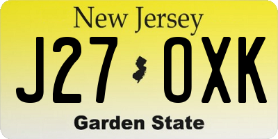 NJ license plate J27OXK