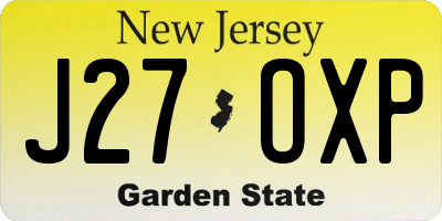NJ license plate J27OXP