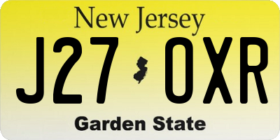 NJ license plate J27OXR