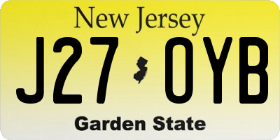 NJ license plate J27OYB