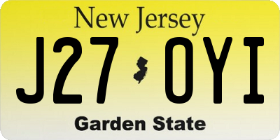 NJ license plate J27OYI