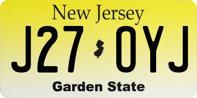 NJ license plate J27OYJ