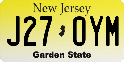 NJ license plate J27OYM