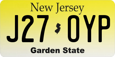 NJ license plate J27OYP