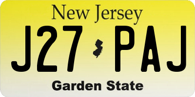 NJ license plate J27PAJ