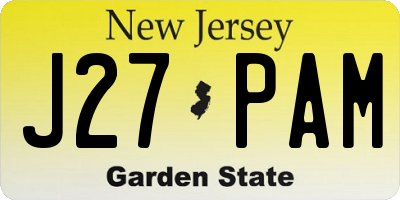 NJ license plate J27PAM