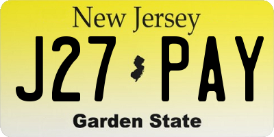 NJ license plate J27PAY