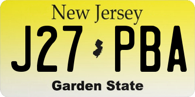NJ license plate J27PBA