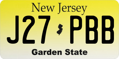 NJ license plate J27PBB