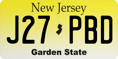 NJ license plate J27PBD
