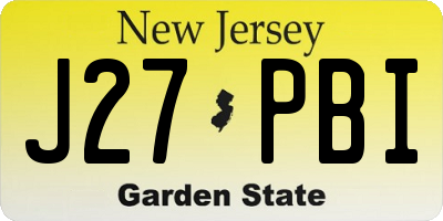 NJ license plate J27PBI