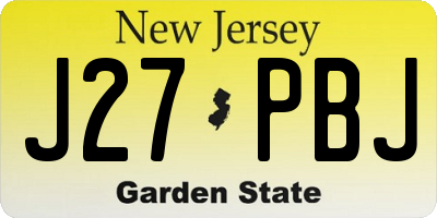 NJ license plate J27PBJ