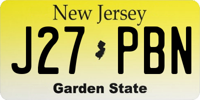 NJ license plate J27PBN