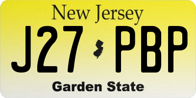 NJ license plate J27PBP