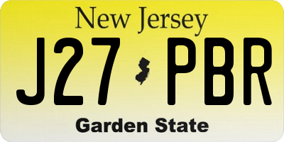 NJ license plate J27PBR