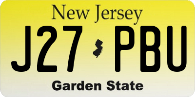 NJ license plate J27PBU