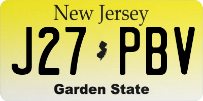 NJ license plate J27PBV