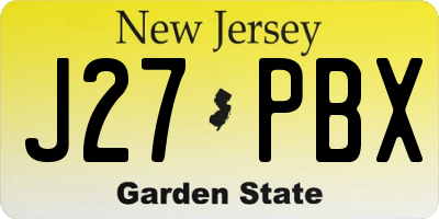 NJ license plate J27PBX