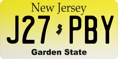 NJ license plate J27PBY