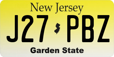 NJ license plate J27PBZ