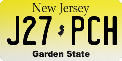 NJ license plate J27PCH