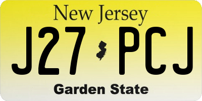 NJ license plate J27PCJ