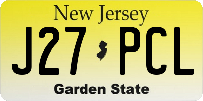 NJ license plate J27PCL