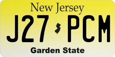 NJ license plate J27PCM