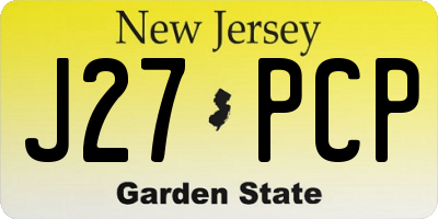 NJ license plate J27PCP