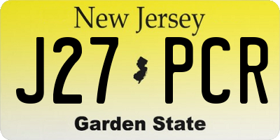 NJ license plate J27PCR