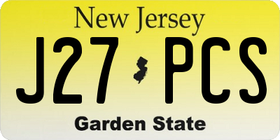NJ license plate J27PCS