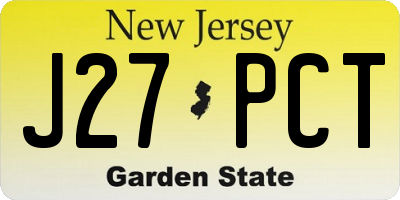 NJ license plate J27PCT