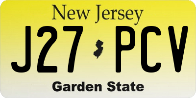NJ license plate J27PCV
