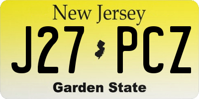 NJ license plate J27PCZ