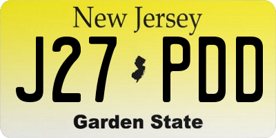 NJ license plate J27PDD