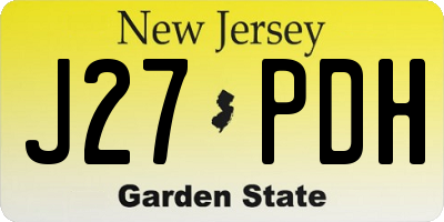 NJ license plate J27PDH