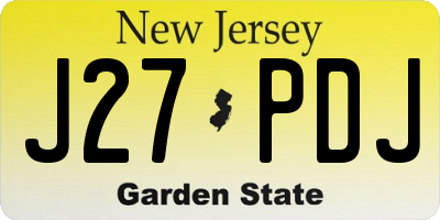 NJ license plate J27PDJ