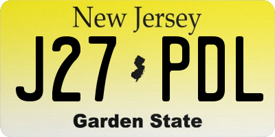NJ license plate J27PDL