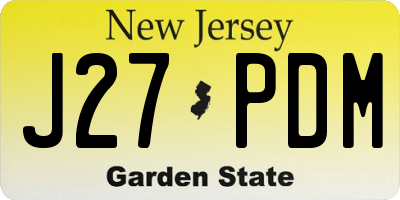 NJ license plate J27PDM