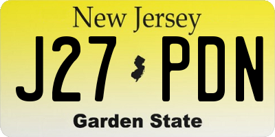 NJ license plate J27PDN