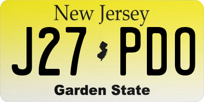 NJ license plate J27PDO