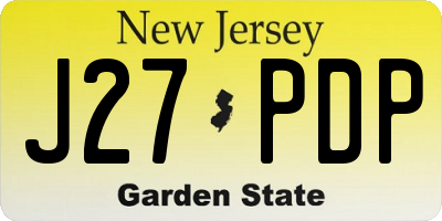 NJ license plate J27PDP