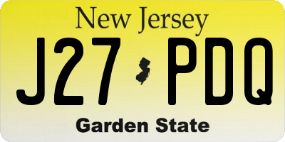 NJ license plate J27PDQ