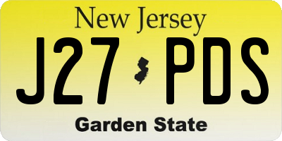NJ license plate J27PDS