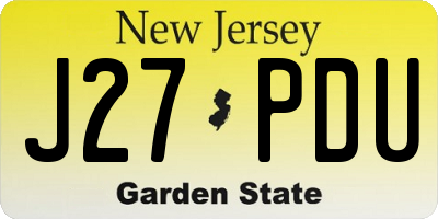 NJ license plate J27PDU