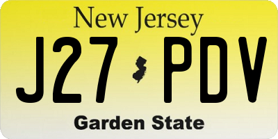NJ license plate J27PDV